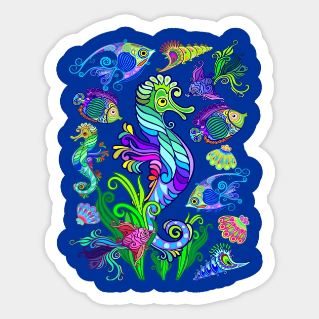 Marine Life Exotic Fishes & SeaHorses Sticker by BluedarkArt